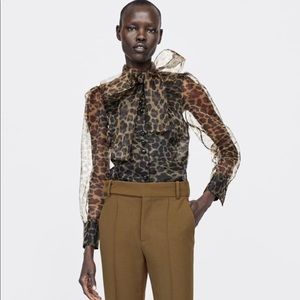 Animal print chiffon blouse. Condition like new